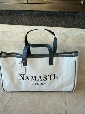 Canvas 'Namaste' Tote Bag with Black Trim - Unbranded